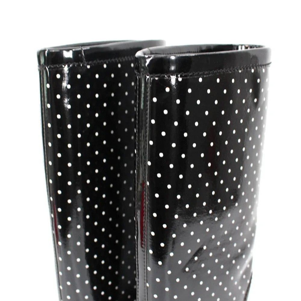 Dolce & Gabbana Wellies Wellington Knee High Polka Dot Rain Boots 35 Spotted
